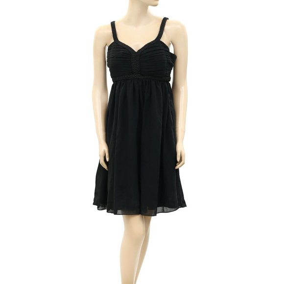 Park Bravo Dresses & Skirts - Park Bravo Embellished Mini Tunic Dress Pintuck Cocktail Black L-42 New